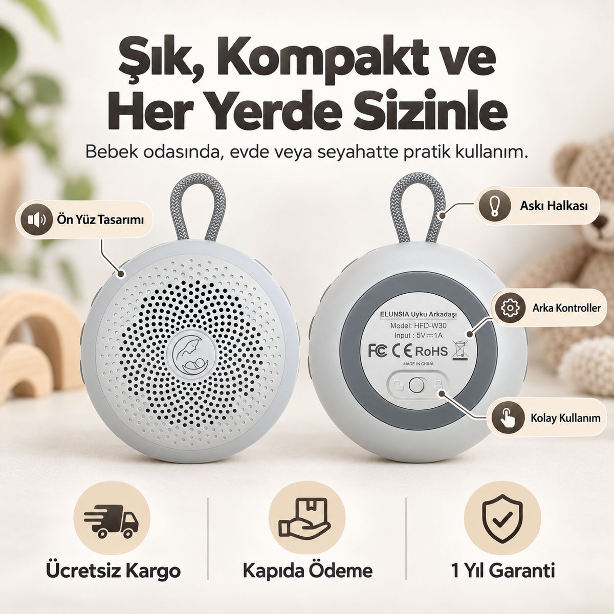 Elunsia Uyku Arkadaşı™ | Taşınabilir Rahatlatıcı Ses Cihazı